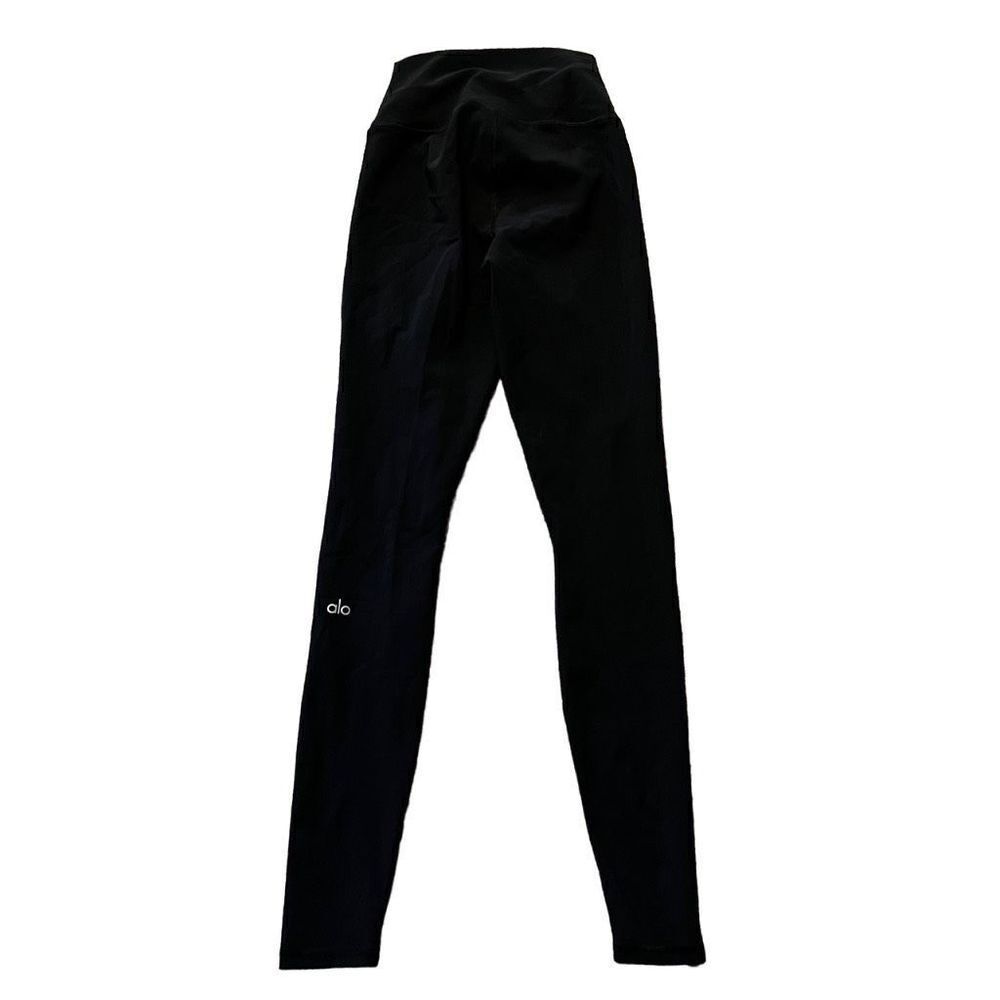 ALO YOGA Black Full Length  Leggings with Front Slits Size XXS